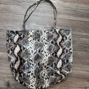 Sacks Fifth Avenue Faux Snakeskin Tote Bag